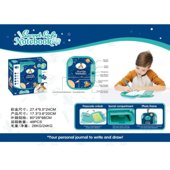 Sekretny Pamiętnik + Interaktywny Sejf z Zamkiem Szyfrowym dla dzieci 3+ Odgłosy + Funkcje dźwiękowe + Notatnik + Flamaster